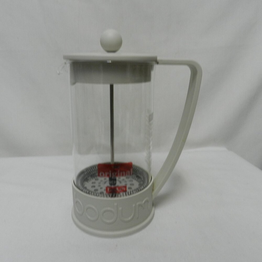 Bodum Brazil Classic Glass Coffee Press 3 cups 24 ounces Off White Cream NEW